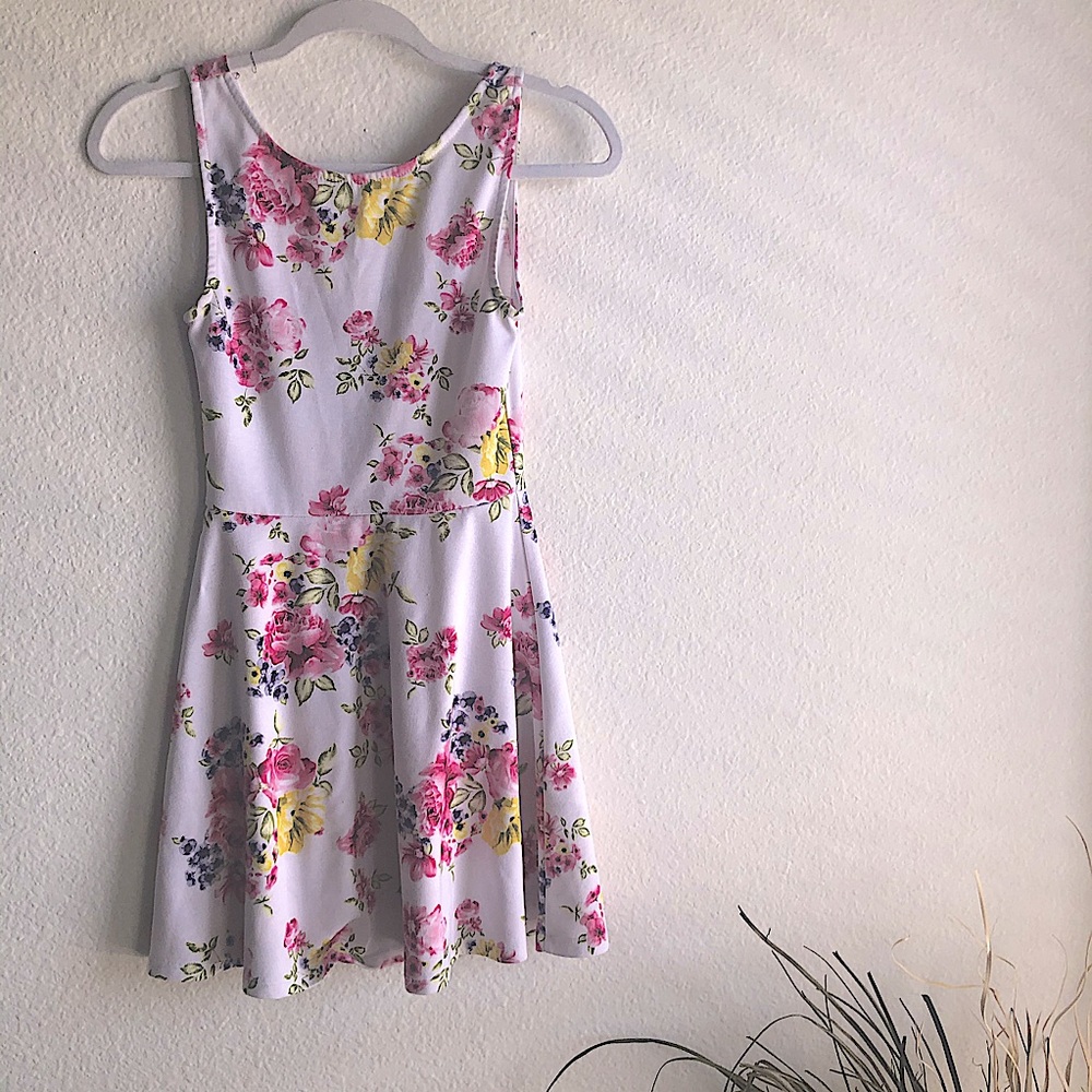 H&M skater flare dress white floral